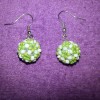 Zeleno-biele gule náušnice